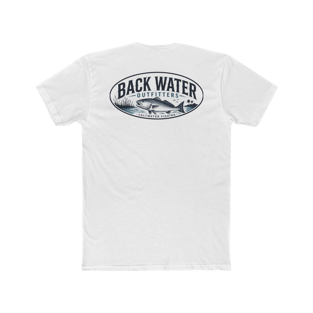 Back Water Outfitters Fishing Tee — Outdoor Lake & Trout Graphic Shirt