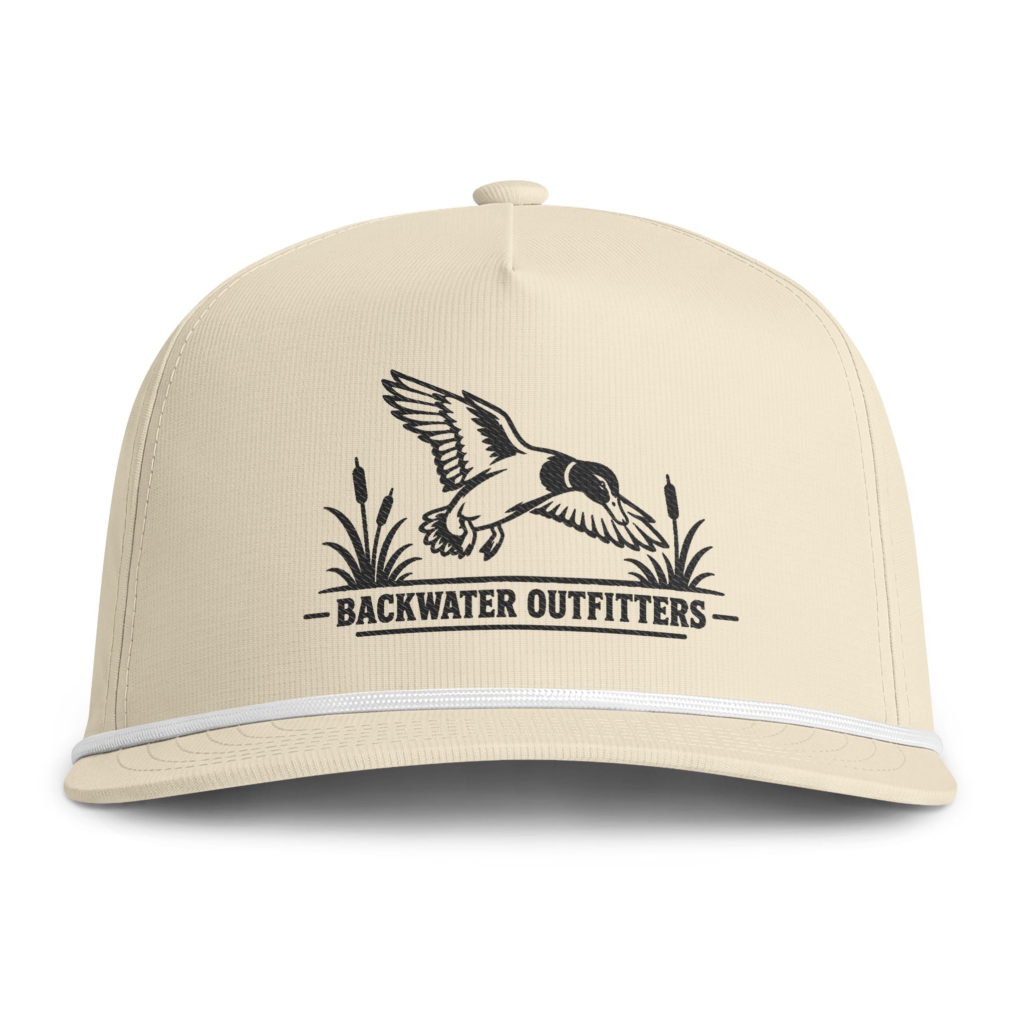 Sunwashed Rope Cap — Vintage Flying Duck Embroidered Trucker Hat