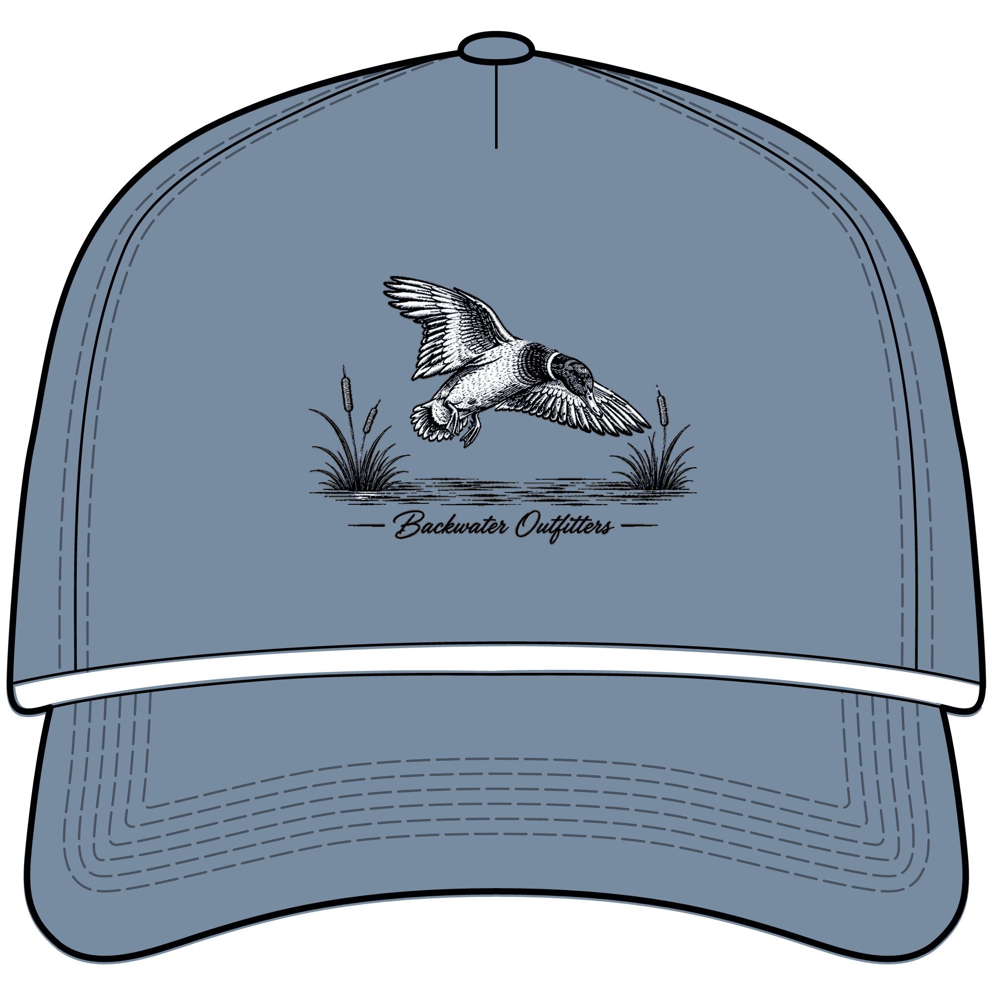 Sunwashed Rope Cap — Vintage Flying Duck Embroidered Trucker Hat