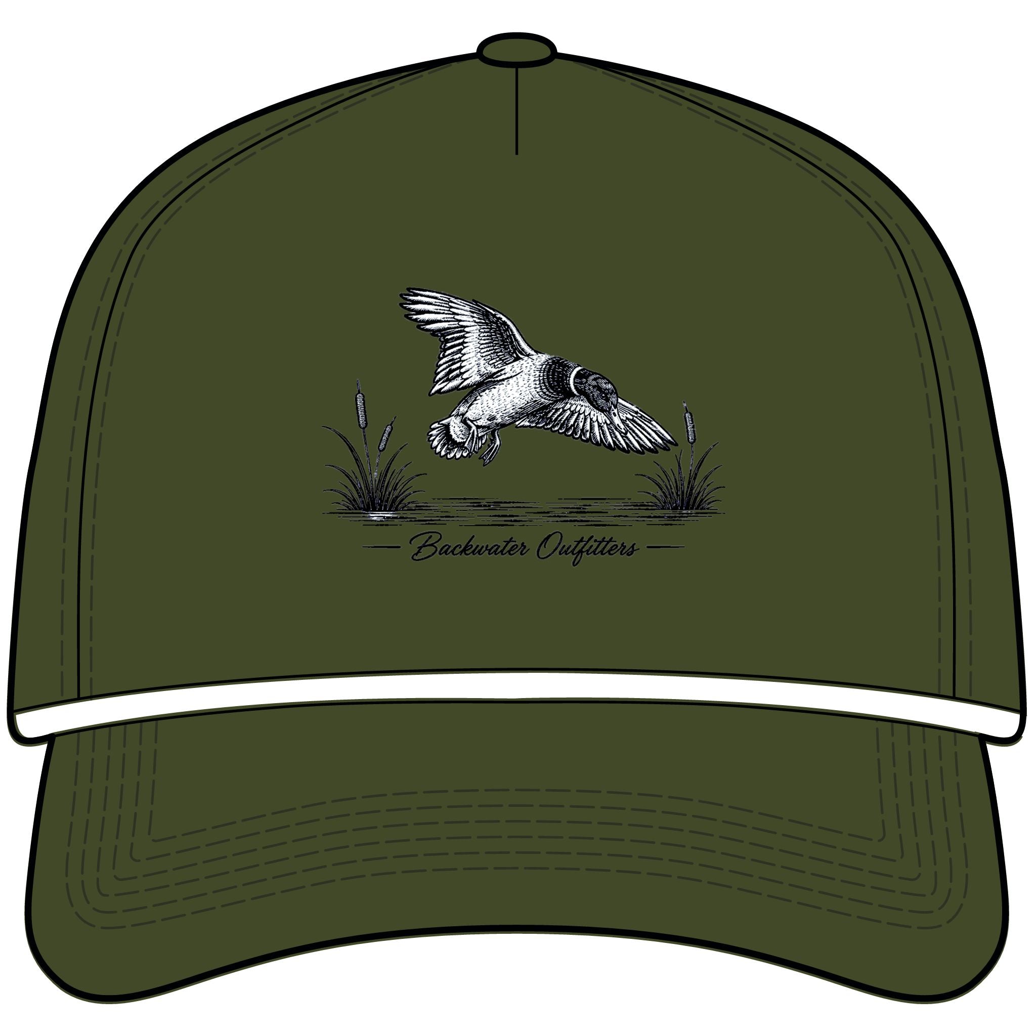 Sunwashed Rope Cap — Vintage Flying Duck Embroidered Trucker Hat