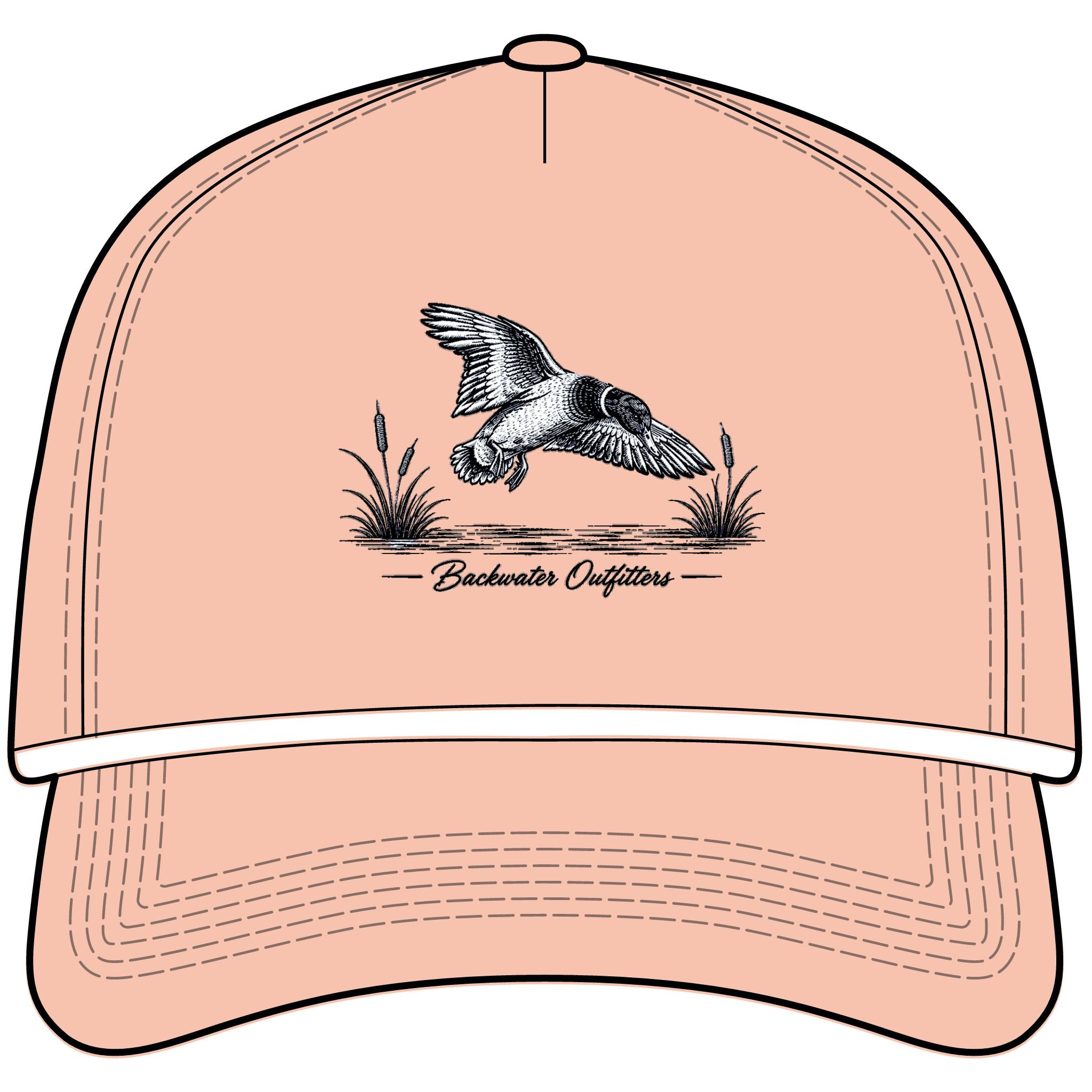 Sunwashed Rope Cap — Vintage Flying Duck Embroidered Trucker Hat