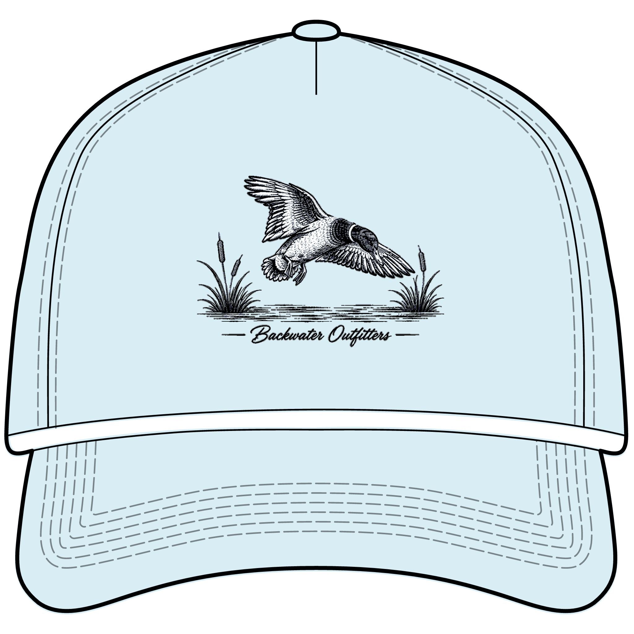 Sunwashed Rope Cap — Vintage Flying Duck Embroidered Trucker Hat
