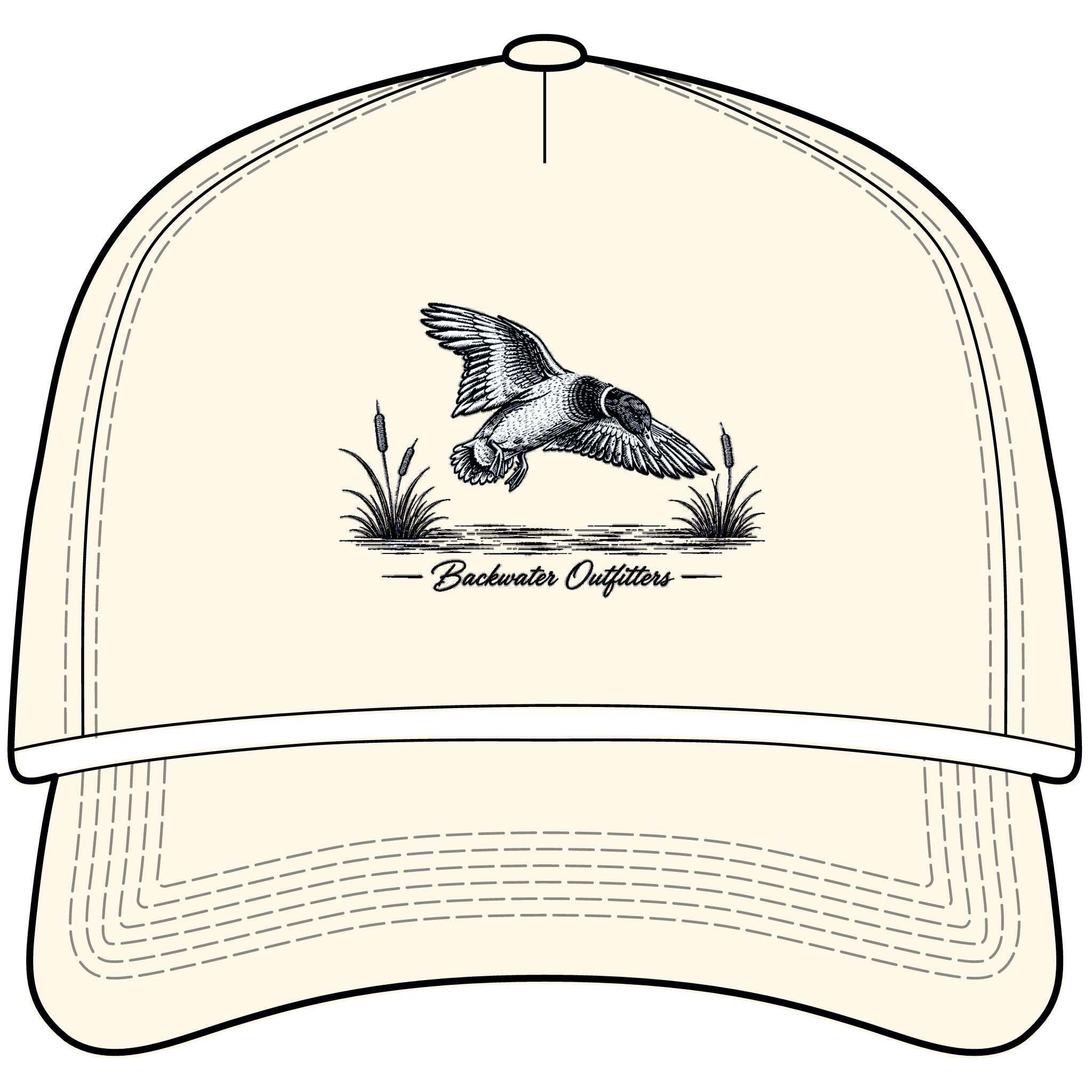 Sunwashed Rope Cap — Vintage Flying Duck Embroidered Trucker Hat