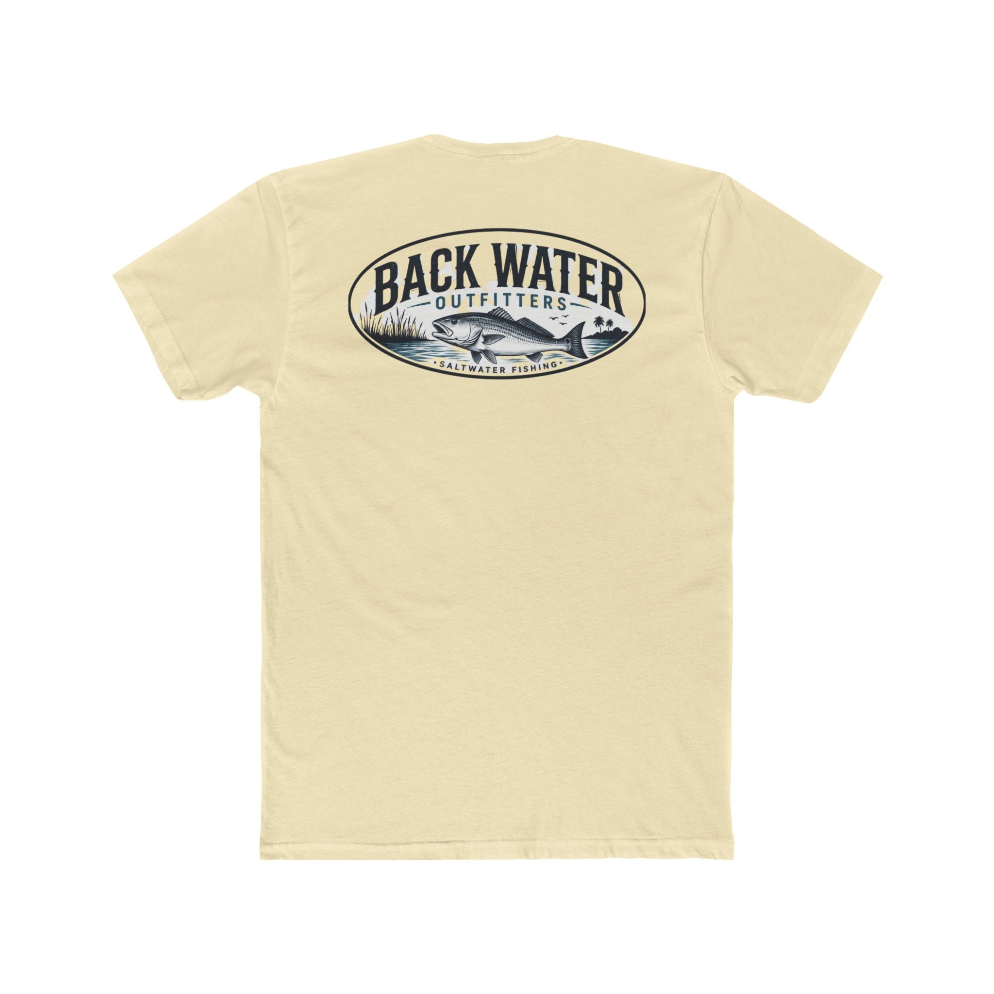 Back Water Outfitters Fishing Tee — Outdoor Lake & Trout Graphic Shirt