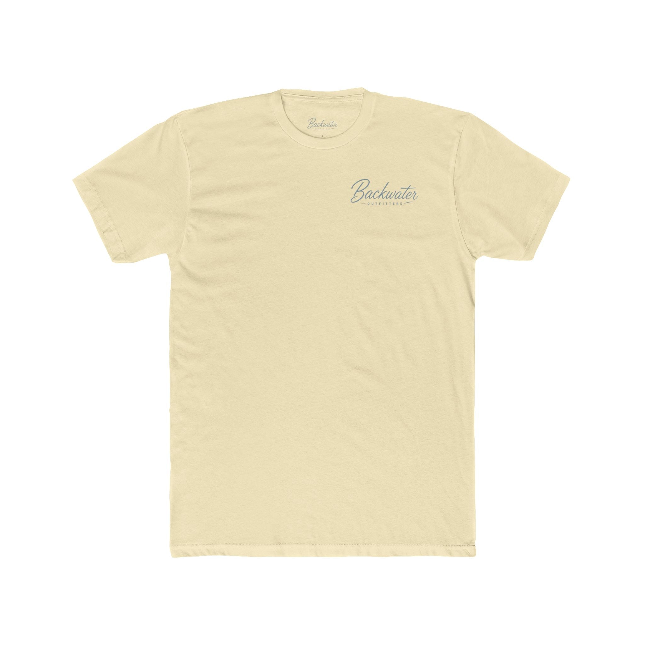 Back Water Outfitters Fishing Tee — Outdoor Lake & Trout Graphic Shirt