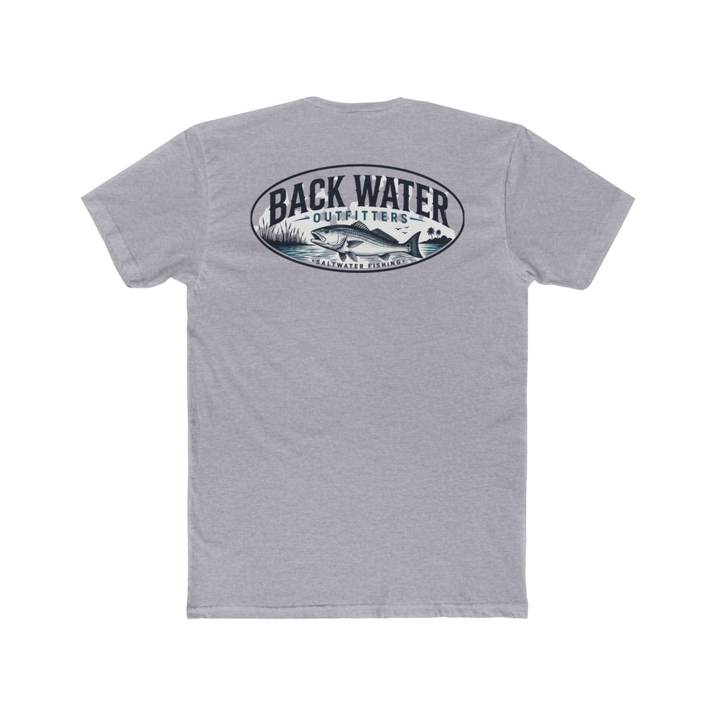 Back Water Outfitters Fishing Tee — Outdoor Lake & Trout Graphic Shirt